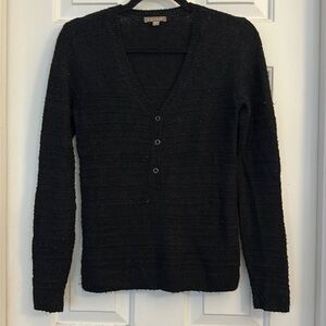 Lilla p snap button cotton black sweater XS
